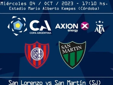 Cambio de día para el partido de Copa Argentina ante San Martin de San Juan